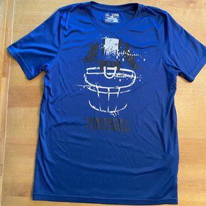 Under Armour YXL Short Sleeve Tshirt, Blue with Football Graphic